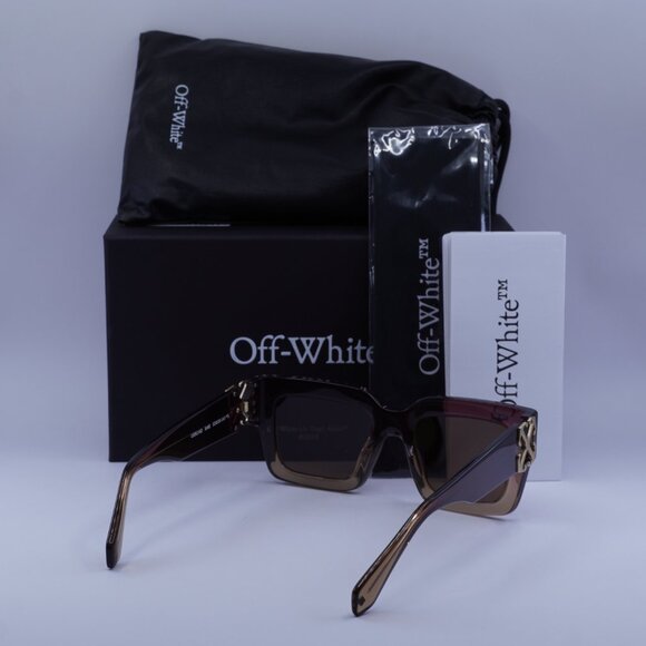 Off-White OERI14D MYSTIC 316E Sunglasses Burgundy Square Frame, Brown Lenses - Picture 9 of 9